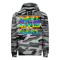 Slate Camo Western Love Lives Here Premium Hoodie - BundleAndBundleShop