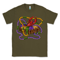 Army Green mardi gras craw fish king cake with leopard Classic Tee - RanaPortraitStore