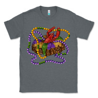 Charcoal Heather mardi gras craw fish king cake with leopard Classic Tee - RanaPortraitStore