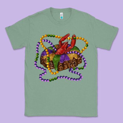 Mardi Gras Craw Fish King Cake With Leopard Classic Tee Designed By Ranaportraitstore