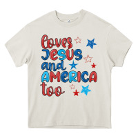 Cream love jesus and america too Heavy Core Tee - JahusDesignShop
