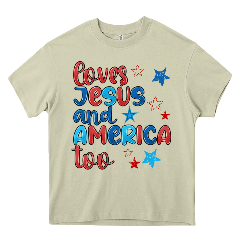 Love Jesus And America Too Heavy Core Tee by JahusDesignShop | Teevron