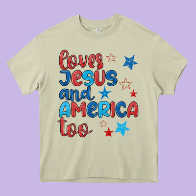 Love Jesus And America Too Heavy Core Tee Designed By Jahusdesignshop