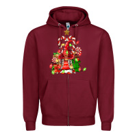 Burgundy christmas  gnomes Zipper Hoodie - FaDigitalArtStudio