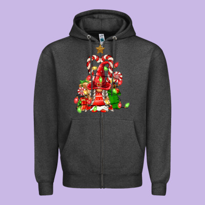 Christmas  Gnomes Zipper Hoodie Designed By Fadigitalartstudio