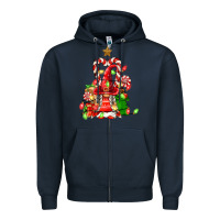 Navy christmas  gnomes Zipper Hoodie - FaDigitalArtStudio
