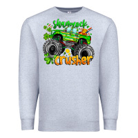 Heather Grey Shamrock Crusher Premium Sweatshirt - CowhideDigitalArt