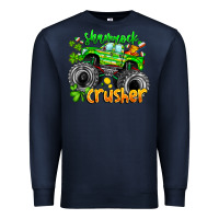 Navy Shamrock Crusher Premium Sweatshirt - CowhideDigitalArt