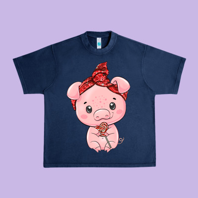 Cute Pig Urban Heavy Tee Designed By Texasbilliewilder
