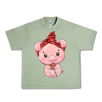 Oil Green cute pig Urban Heavy Tee - texasbilliewilder