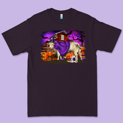 Charolais Bull Halloween Premium Tee Designed By Ranaportraitstore