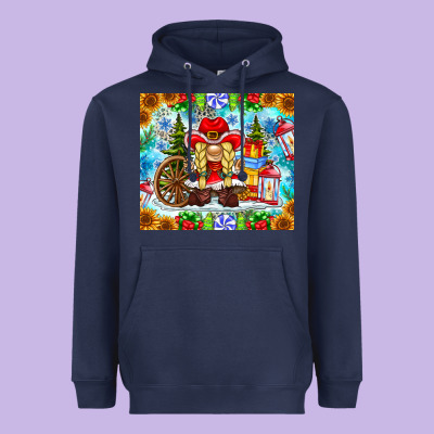Christmas Cowboy Gnome Heavyweight Hoodie Designed By Cowhidedigitalart