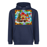 Navy Christmas cowboy gnome Heavyweight Hoodie - CowhideDigitalArt