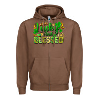 Chestnut lucky and blessed Zipper Hoodie - FaDigitalArtStudio