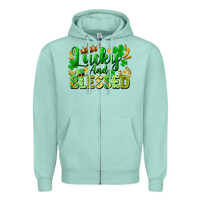 Lucky And Blessed Zipper Hoodie by FaDigitalArtStudio | Teevron