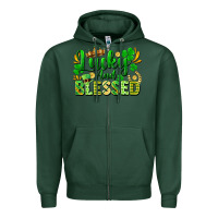 Sports Green lucky and blessed Zipper Hoodie - FaDigitalArtStudio