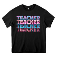 Black teacher stacked Heavy Core Tee - NancyCooperArtShop