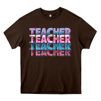 Chocolate Brown teacher stacked Heavy Core Tee - NancyCooperArtShop