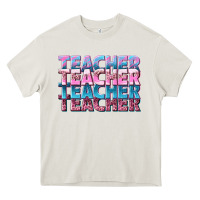 Cream teacher stacked Heavy Core Tee - NancyCooperArtShop