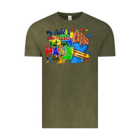 Vintage Olive my child is non verbal but her mama aint afro hand rana Vintage Tee - RanaPortraitStore