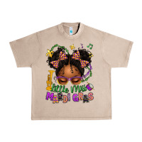 French Oak little miss mardi gras afro messy bun kid Urban Heavy Tee - texasbilliewilder