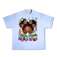Grape Ice little miss mardi gras afro messy bun kid Urban Heavy Tee - texasbilliewilder