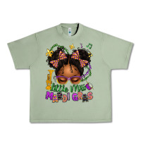 Oil Green little miss mardi gras afro messy bun kid Urban Heavy Tee - texasbilliewilder
