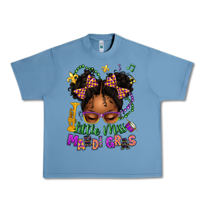 Little Miss Mardi Gras Afro Messy Bun Kid Urban Heavy Tee by texasbilliewilder | Teevron