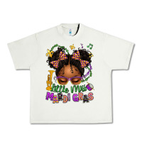 Pistachio little miss mardi gras afro messy bun kid Urban Heavy Tee - texasbilliewilder