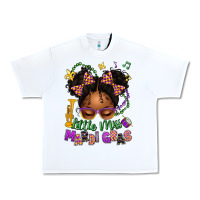 White little miss mardi gras afro messy bun kid Urban Heavy Tee - texasbilliewilder