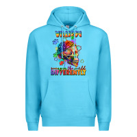 Ocean Blue Autism seeing in the world differently Premium Hoodie - FaDigitalArtStudio