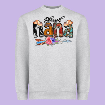 Blessed Nana Heavyweight Sweatshirt Designed By Cowcowdesign