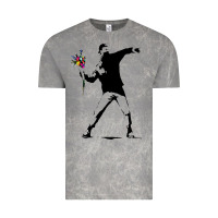 Cloud Rock banksy protester throwing flowers Vintage Tee - lanVoArt