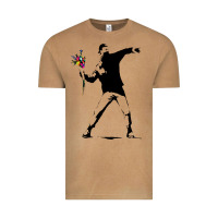 Vintage Camel banksy protester throwing flowers Vintage Tee - lanVoArt