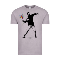 Vintage Zinc banksy protester throwing flowers Vintage Tee - lanVoArt
