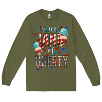 Army Green Sweet land of liberty 4th of july Long Sleeve Tee - HowdyJamesFarm