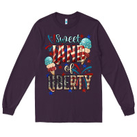 Plum Sweet land of liberty 4th of july Long Sleeve Tee - HowdyJamesFarm