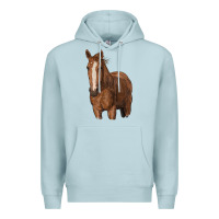 Blue Mist brown horse Premium Hoodie - RanaPortraitStore