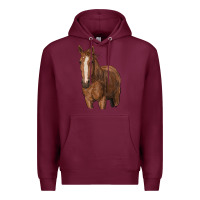 Burgundy brown horse Premium Hoodie - RanaPortraitStore