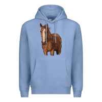 Colony Blue brown horse Premium Hoodie - RanaPortraitStore
