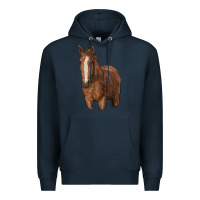 Navy brown horse Premium Hoodie - RanaPortraitStore