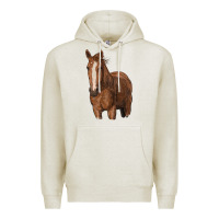 Oatmeal Heather brown horse Premium Hoodie - RanaPortraitStore