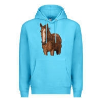 Ocean Blue brown horse Premium Hoodie - RanaPortraitStore