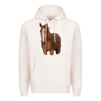 Pale Pink brown horse Premium Hoodie - RanaPortraitStore