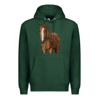 Sports Green brown horse Premium Hoodie - RanaPortraitStore