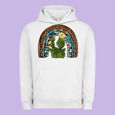 Cactus Gemstone Rainbow Urban Hoodie Designed By Artiststas