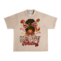 French Oak happy holidays christmas afro messy bun Urban Heavy Tee - texasbilliewilder