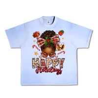 Grape Ice happy holidays christmas afro messy bun Urban Heavy Tee - texasbilliewilder