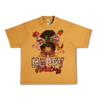 Peanut Butter happy holidays christmas afro messy bun Urban Heavy Tee - texasbilliewilder