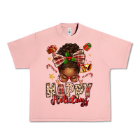Salmon happy holidays christmas afro messy bun Urban Heavy Tee - texasbilliewilder